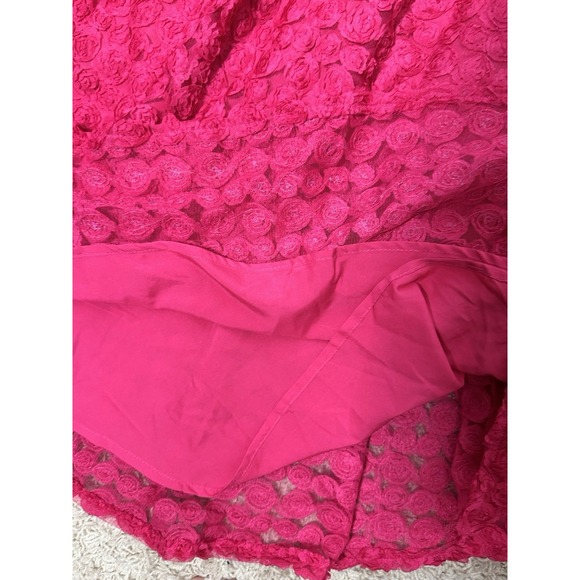 Meet me in Santorini Rosebud Babydoll Mini Dress Ruffle Cap Sleeve Tie Back Sz M - Picture 9 of 12